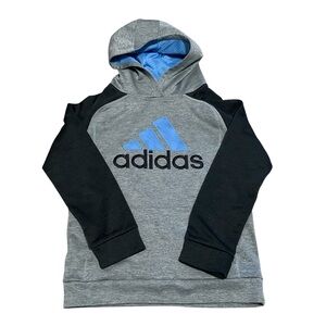 Adidas Kids Hoodie in Gray, Black, and Blue